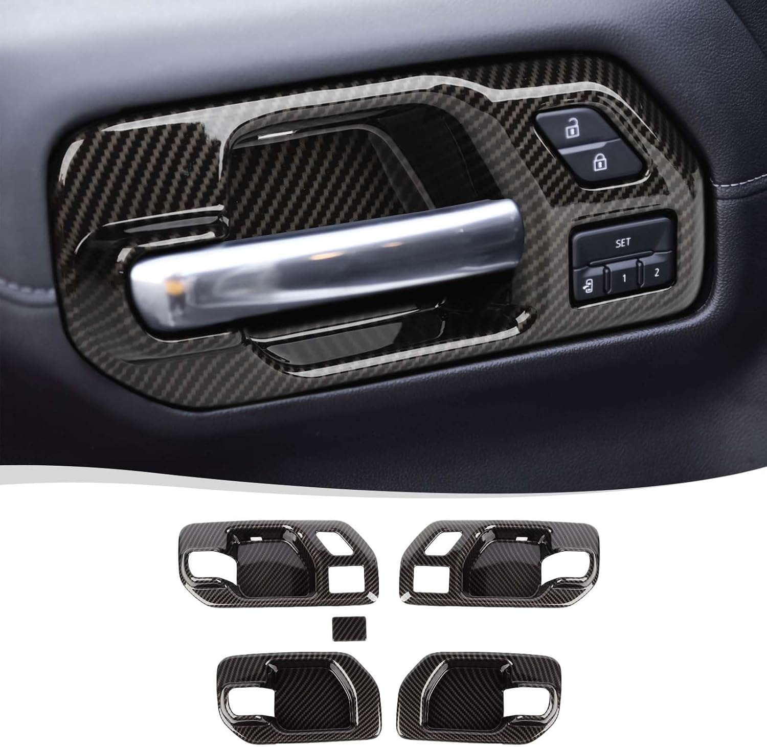 Voodonala for Chevrolet Silverado Interior Car Door Grab Handle Cover Trim