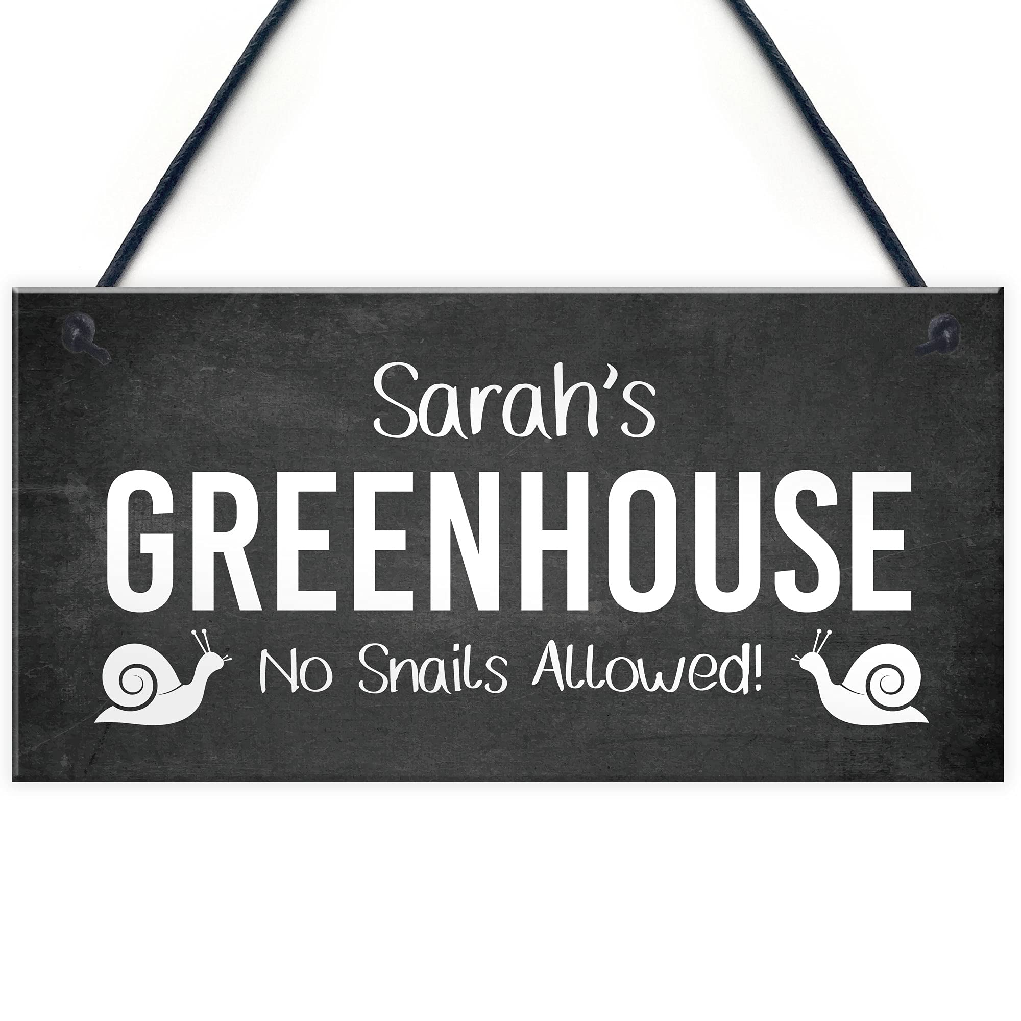 Personalised Greenhouse Sign Funny No Snails Allowed Garden Sign Home Gift