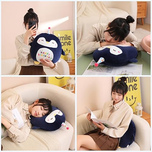 Miniatura 6 de Litence Peluche de pingüino lindo animal de peluche suave de feliz cumpleaños pingüino peluche almohada juguete regalo para niños y niñas decoración
