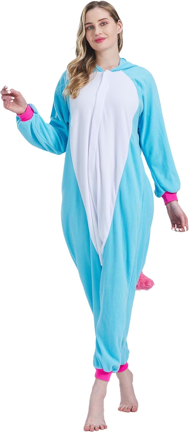 Adult Onesie Pajamas - Unisex Halloween Animal Cosplay Costume Sleepwear - Comfy One-Piece Suit for Men & Women - Image 2