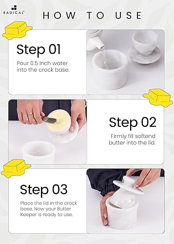 Miniatura 9 de Radicaln Mantequilla de mármol de 4.25 pulgadas, ónix verde, hecho a mano, recipiente de almacenamiento de mantequilla francesa para encimera de