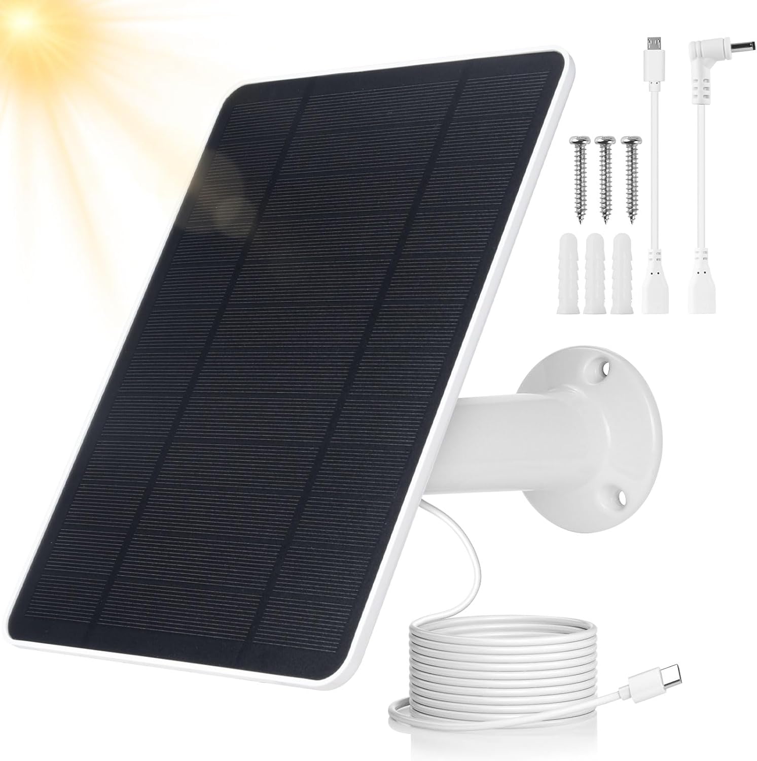 Type-C USB Solar Charger for Ring Camera – 5V 6W, IP66 Waterproof Type-C USB Solar Charger for Ring Camera – 5V 6W, IP66 Waterproof