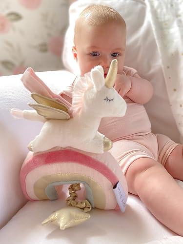 Miniatura 3 de MON AMI Juguete musical de peluche suave de unicornio y arco iris, 12 pulgadas, móvil de guardería, juguetes infantiles, juguete de peluche colgante