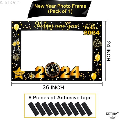 Miniatura 2 de KatchOn, Marco de cabina de fotos de Año Nuevo 2024  Grande de 36 pulgadas, accesorios de cabina de fotos de Año Nuevo 2024 para decoraciones de Año