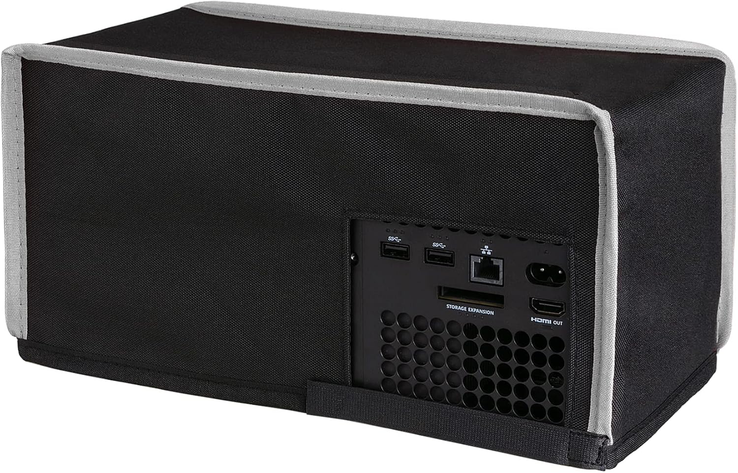 PlayVital Nylon Horizontal Dust Cover for Xbox Series X Console, Soft Neat Lining Dust Guard, Anti Scratch Waterproof Cover Sleeve for Xbox Series X Console - Black & Light Gray Trim 10 71dYM3z++LL. AC SL1500
