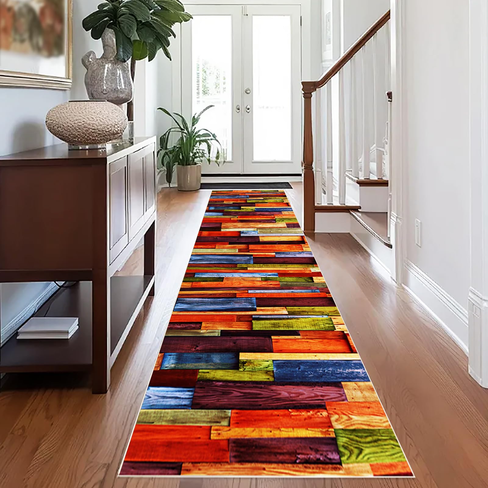 Nadający się do prania, dywan kuchenny, bieżnik na korytarz, długi, 100 x 350 cm, bieżnik na korytarz, antypoślizgowy, nowoczesny bieżnik kuchenny, dywan wejściowy do przedpokoju i salonu