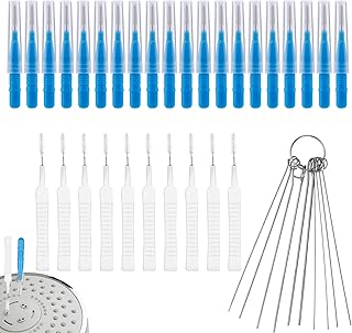 40pcs Shower Head Cleaning Tool Kit, 2 Designs Showerhead Cleaner Brushes and Multi-Size Unclogging Picks Nozzle Unclogger Accessories for Bathroom Tiny Mini Small Hole Sink Gaps