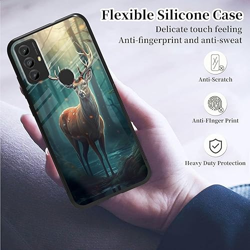 Miniatura 10 de Funda para teléfono Motorola Moto G Play 2023 con protector de pantalla de vidrio templado delgado, cubierta negra, diseño elegante de flores rosas