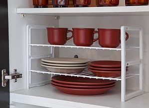 Rack Organizador de Cozinha Grande Prateleira Dupla C/Liga de Aço Branco - K80