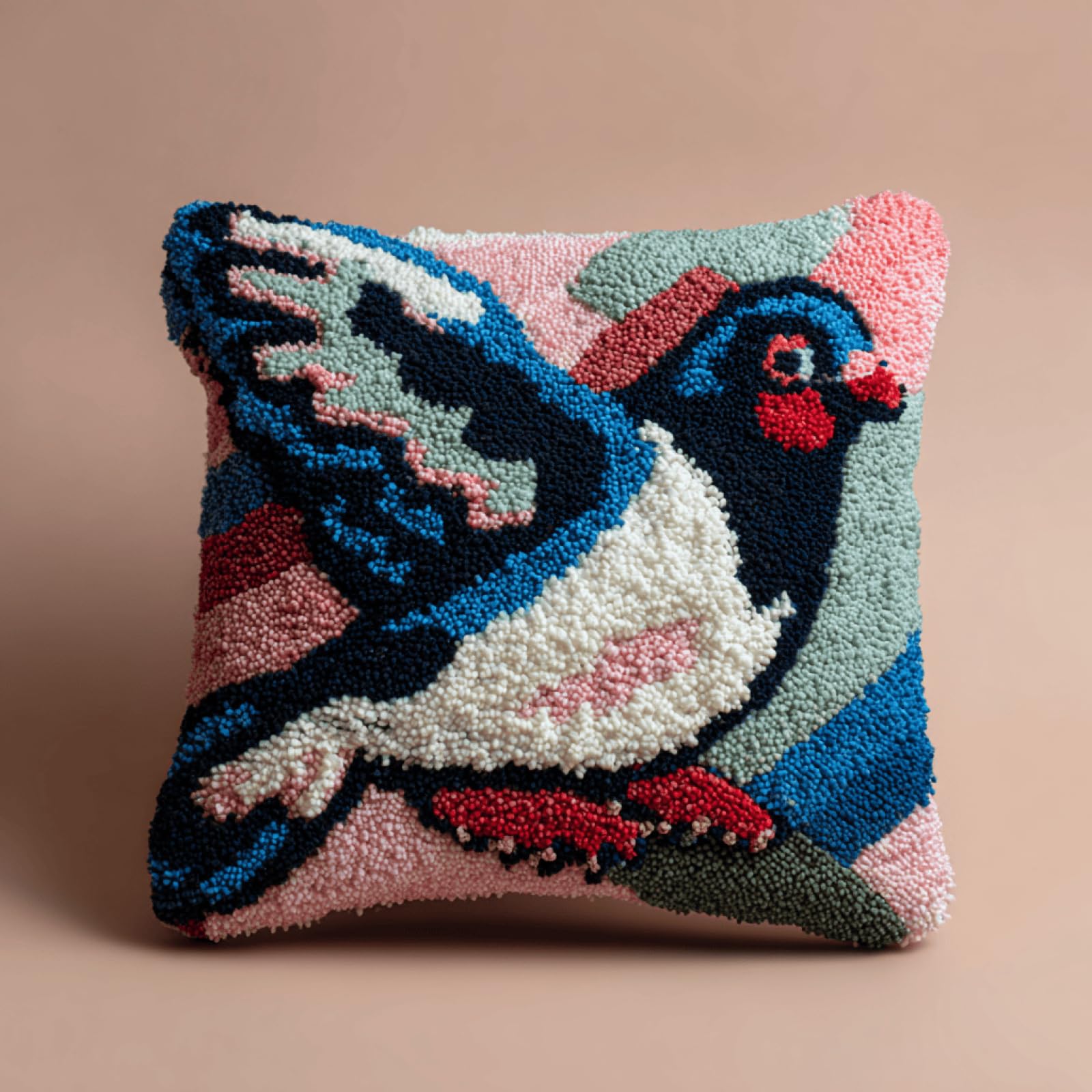 kitphoenix Latch Hook Pillow Cover Kit for Adults Pigeon