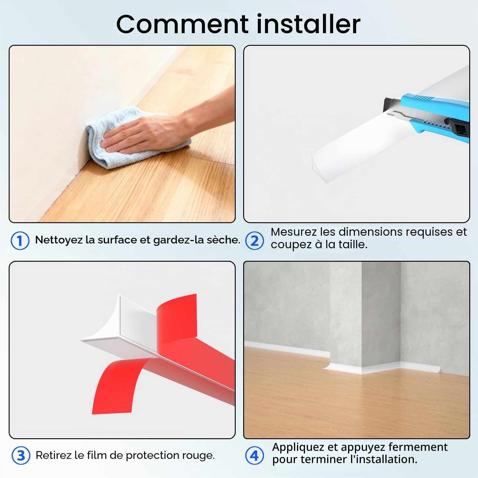 15 Mètres Moulure Adhesive, Moulure Plafond Flexible Autocollante, Moulures angle de Plafond en TPE, Joint en Silicone pour Salle de Bain, Murale, Evier Cuisine, Plinthe, Carrelage (Blanc)