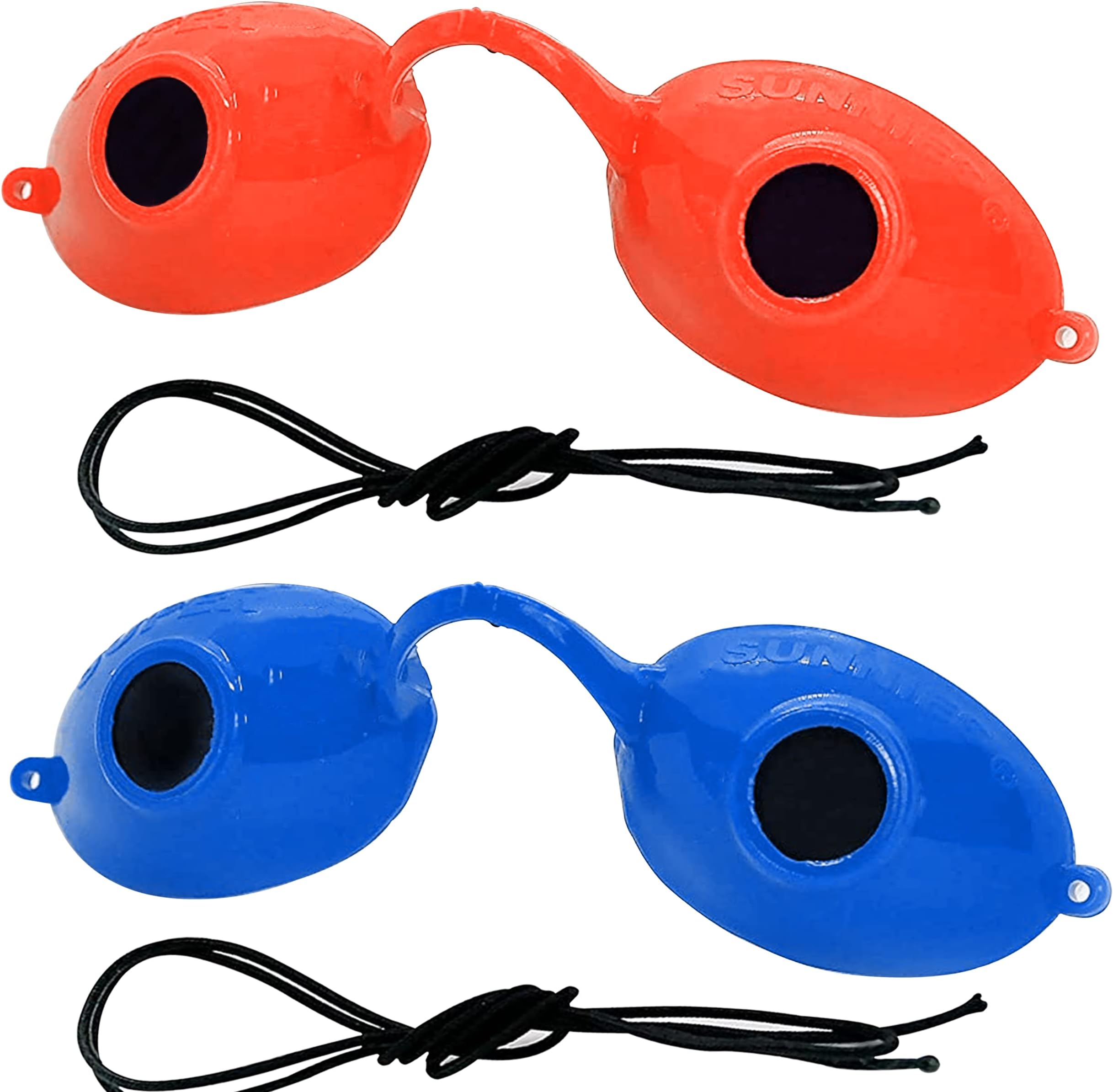 Super Sunnies UV Eye Protection FDA Compliant Eyeshields, Tanning Bed Goggles, Red Light Therapy Glasses w/Strap