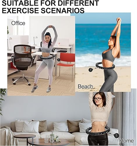 Miniatura 5 de Aros desmontables de 65 pulgadas, 32 nudos, tamaño grande, silencioso, pesado, Hula Infinity Fitness, inteligente, silencioso, para mujer, cintura 2