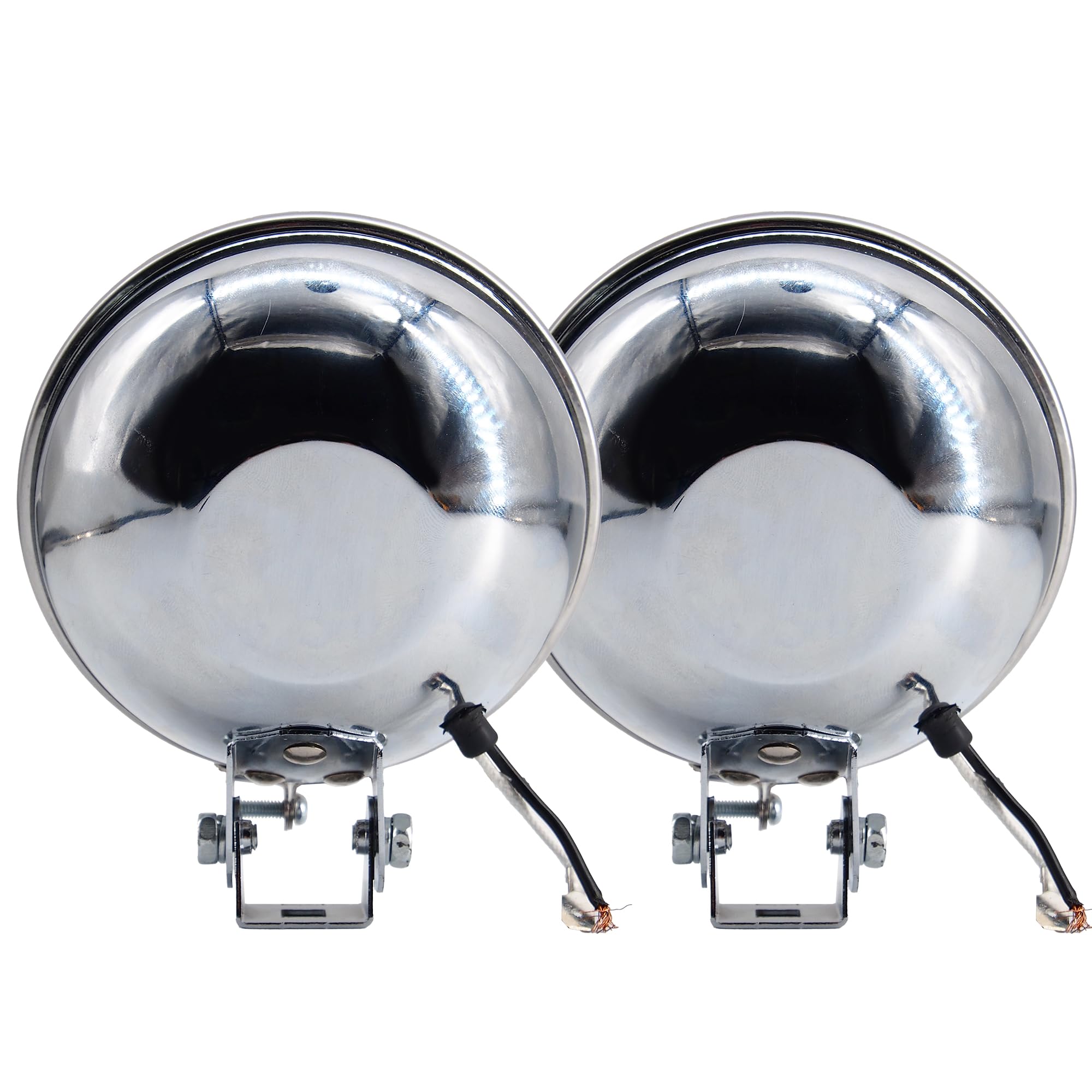 Simoni Racing SR/DL6 Depth Light, 2 Phares additionnels universels, Phares LED de Profondeur, 12V, Ronds, Universels, Lumière Super Blanche, Ampoule H3, alluminio