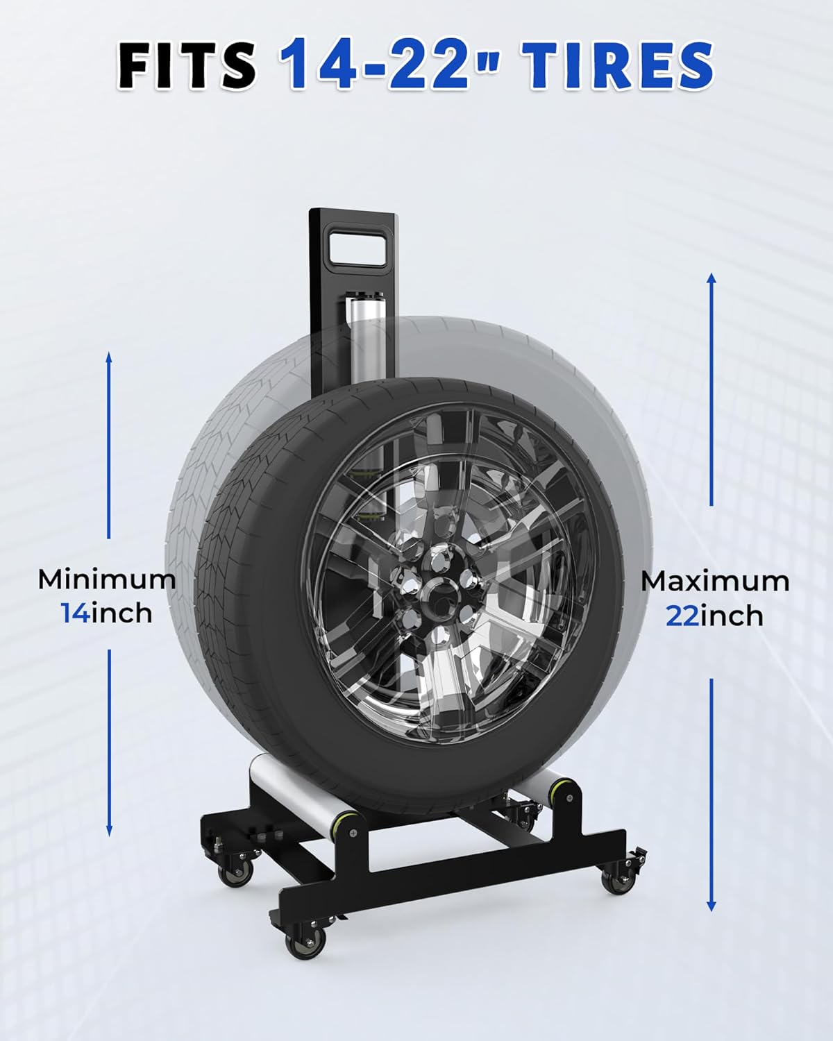360° Rolling Wheel Detailing Stand-Portable Wheel Cleaning Stand for Car Wash,Rim Cleaning,Tire Shine Applications and Detailing Tasks