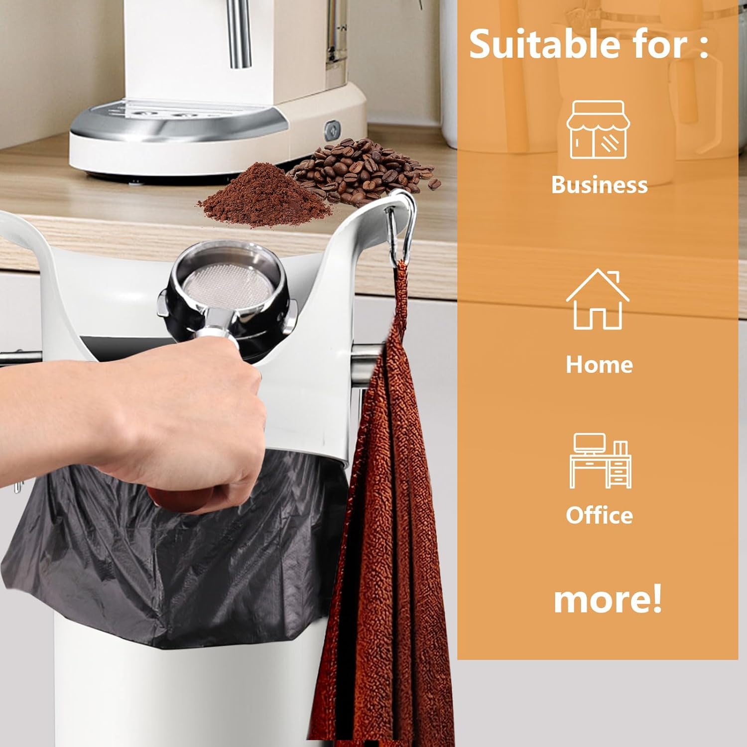 Coffee Knock Box Trash Bags for Commercial Floor Standing, Thick Garbage Bag for Coffee Shop,Bar,Home,Office,Kitchen,50pcs/2 Roll
