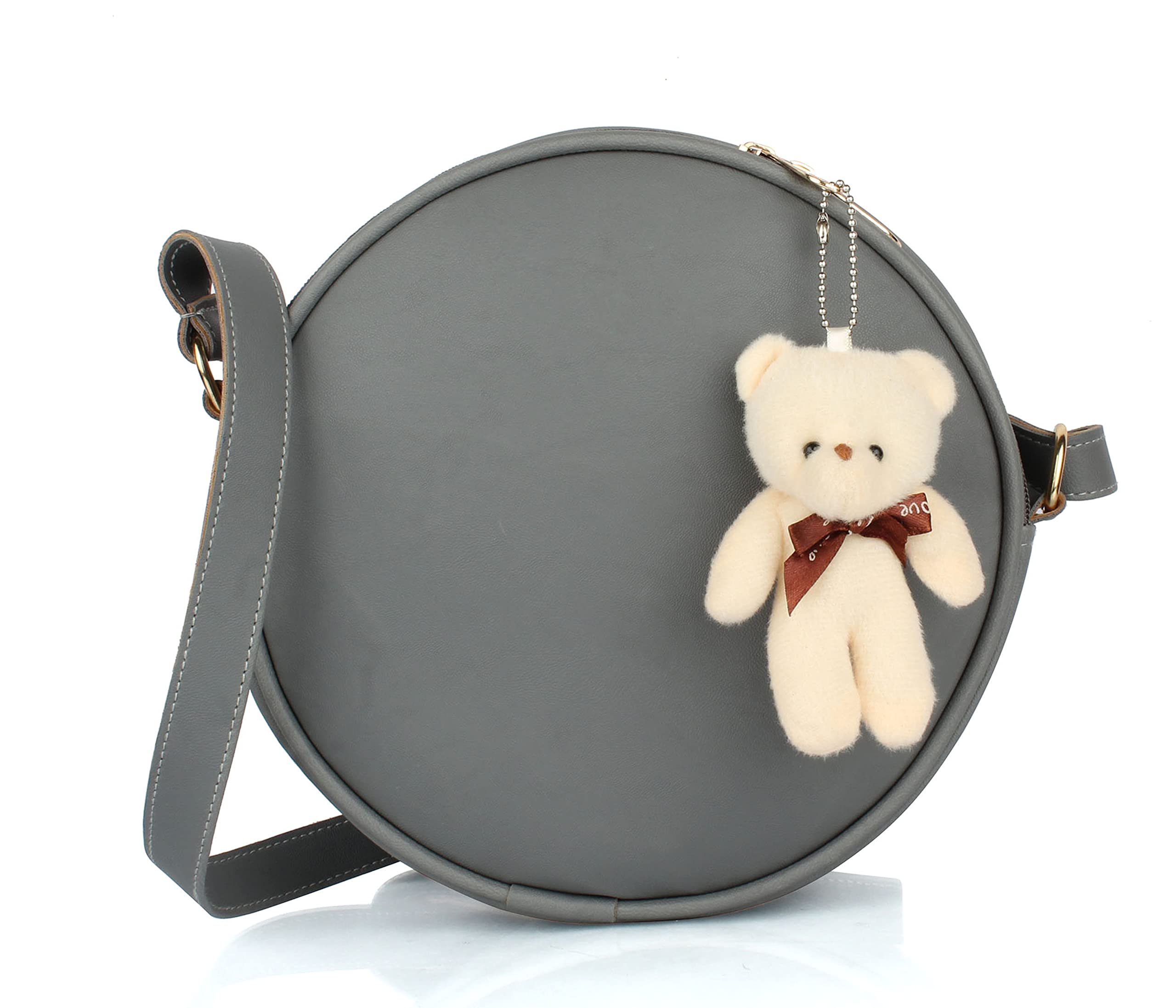 VORIYO Round Sling Bag for Women PU Genuine Leather