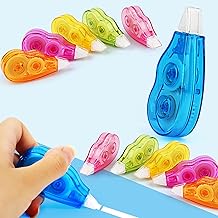 LWMTT Pack of 12 Correction Rollers Correction Mouse, 4 m x 5 mm Correction Tape Set Mini with Protective Cap, School Aesthetic, Window Correction Roller for Children, Students, Office, Home, School