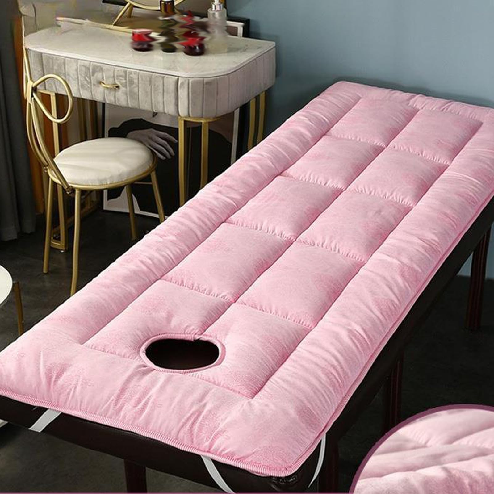 Cotone Soffici Bellezza Materasso,Traspirante Futon Tatami Materassino Spa Massaggio Scrivania Pad di Protezione-Rosa 70x190cm(28x75inch)