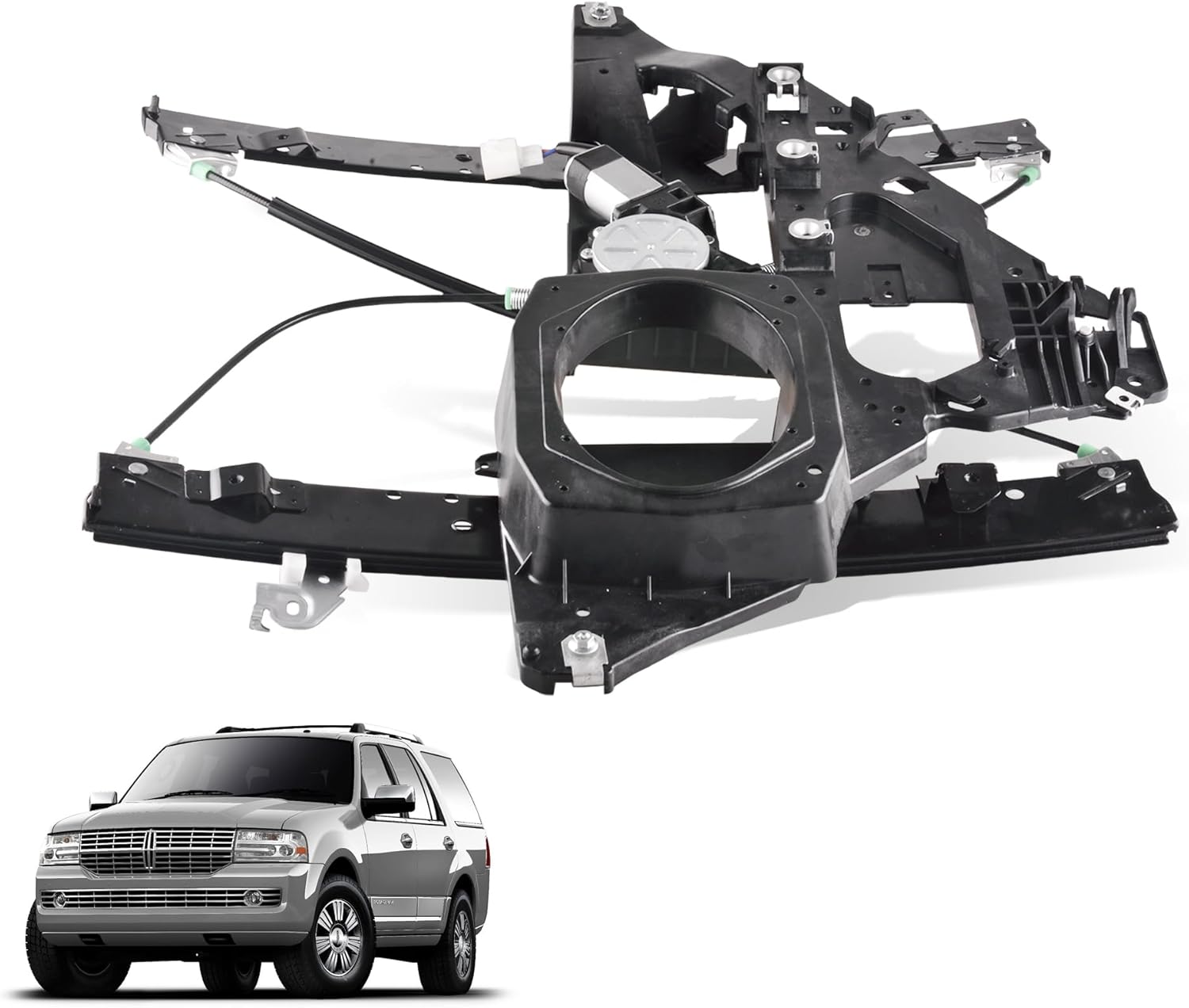 Front Right Passenger Side Power Window Regulator with Motor Assembly Compatible for 2003-2006 Ford Expedition Lincoln Navigator, Replacement 741-179 2L1Z7823394AA 6L1Z7823208AA