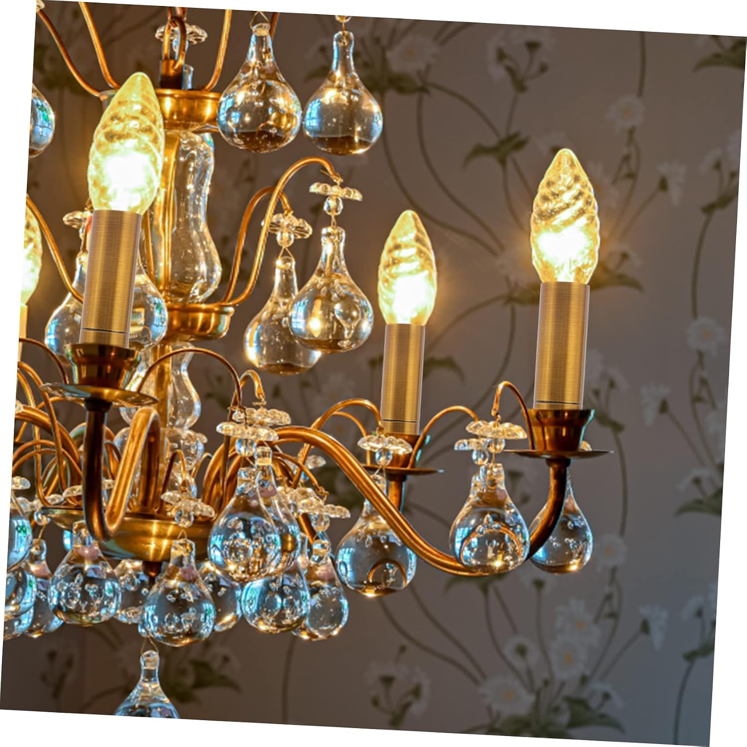 3sets Chandelier Candle Sleeves Ceiling Light Cover Plate Chandelier Lamp Holder Crystal Parts 2pcs*3