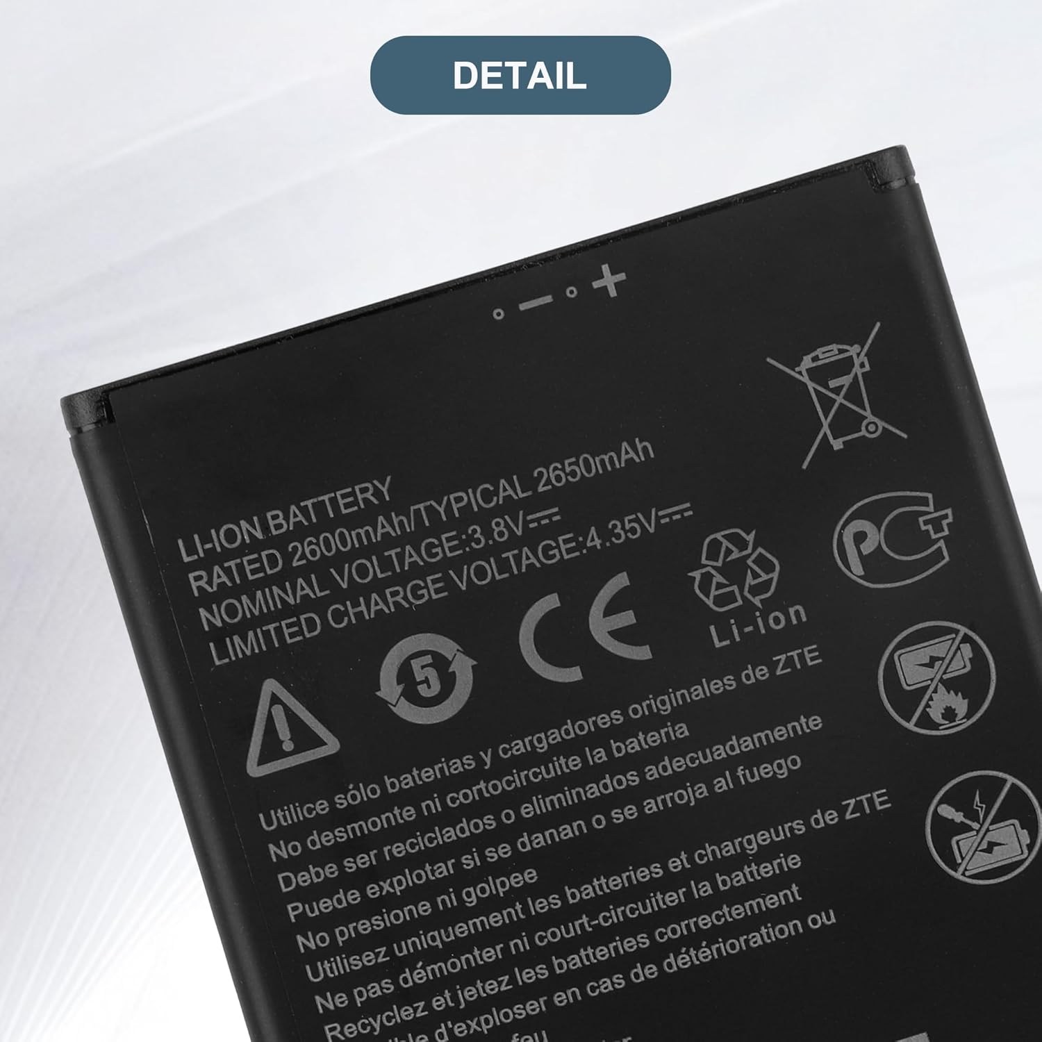 Replacement Battery Li3826T43P4h695950 Compatible with ZTE Blade A5(2019) A3 (2020), 2650mAh 3.8V, with Repair Tool Kit