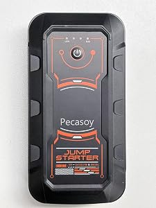 6000A Portable Car Jump Starter, 12V Battery Jumper Box for Up to 10.0L Gas or Diesel Engine, Auto Booster Pack with LED Light & Smart Protection