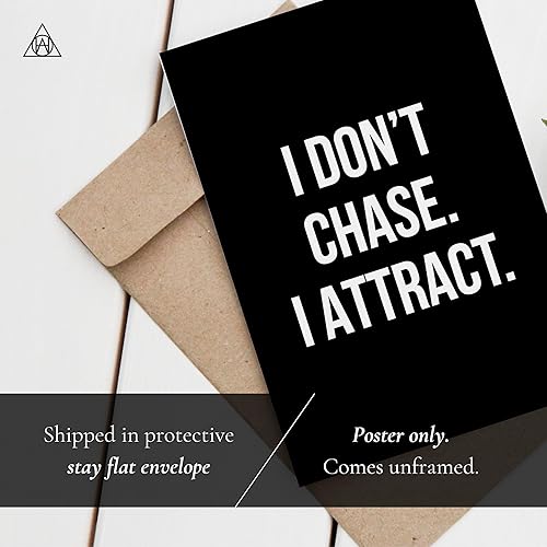 Miniatura 5 de Hermetic Wares Decoración de pared motivacional "I Don't Chase I Attract", decoración estética de 12 x 16 pulgadas, decoración de pared inspiradora