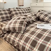 Vista 15 de Mucalis Juego de funda de edredón beige tamaño Queen con rayas verdes, 100% algodón lavado, juego de funda de edredón set completo moderno de 3