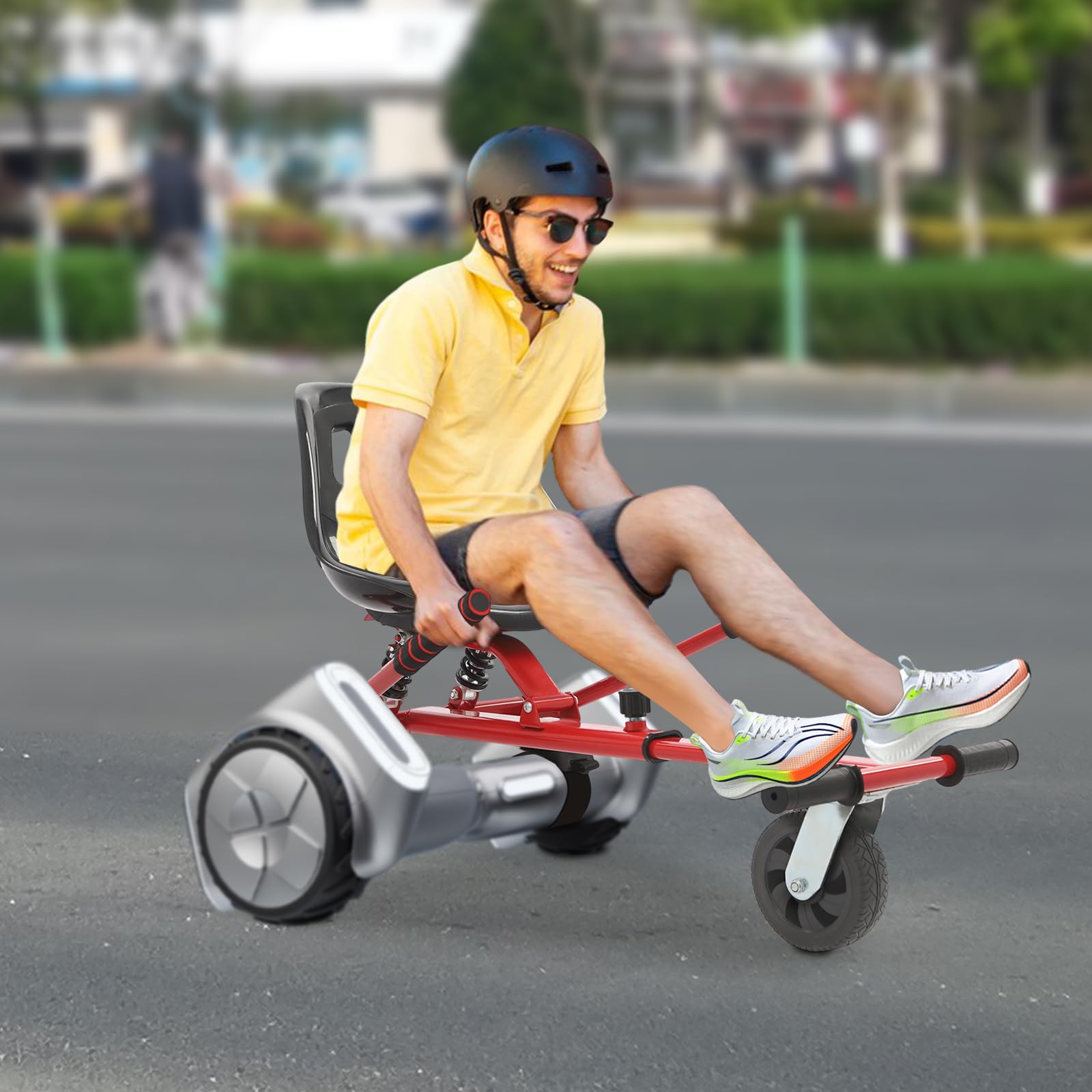 Sedile regolabile Hoverboard, fissaggio universale per scooter di bilanciamento da 6,5 a 10 pollici, accessorio Gokart per bambini e adulti, rosso