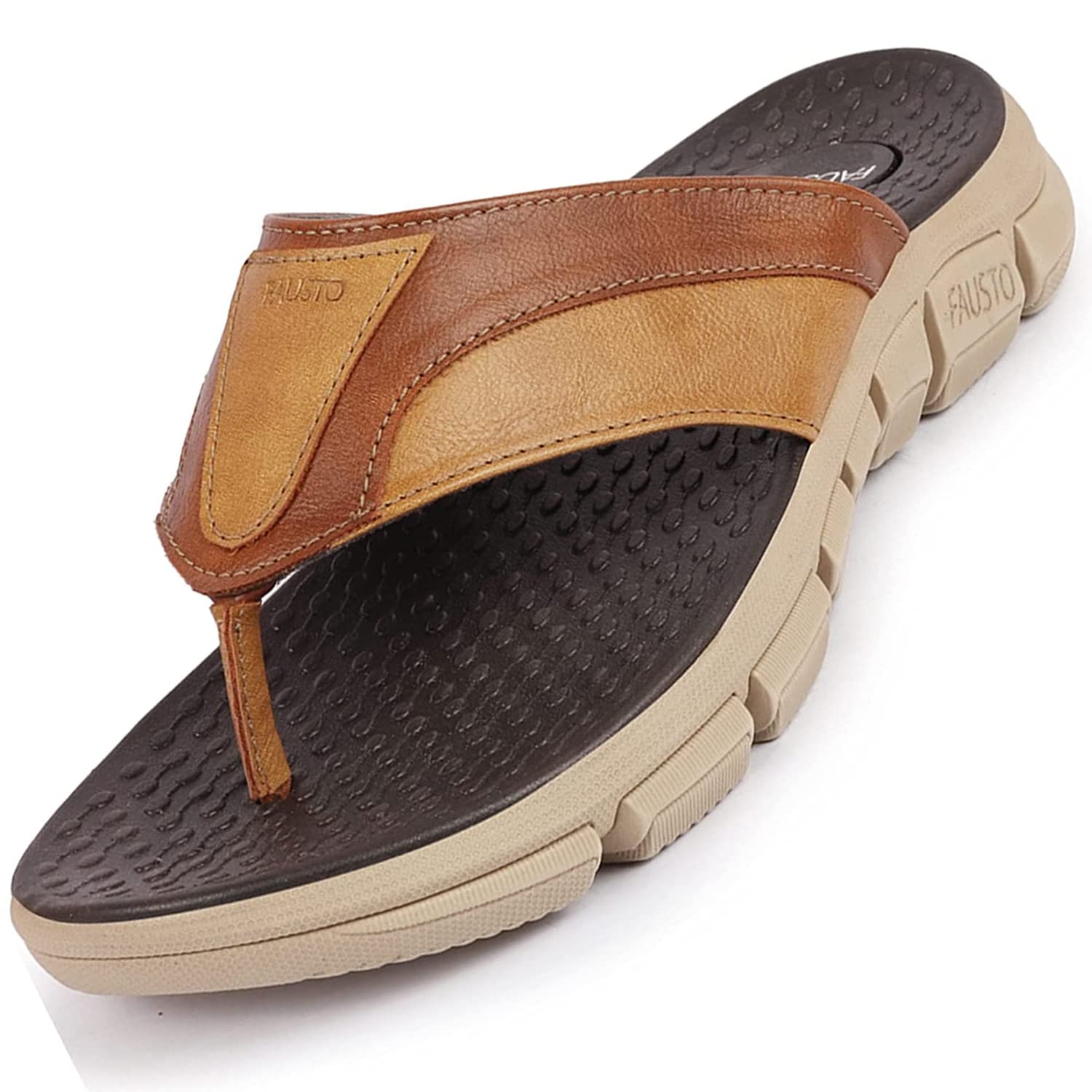 FAUSTO FST KI-9957 TAN-40 Mens Tan Slip On Phylon Sole Flexible Ultrasoft Outdoor & House Slippers (6 UK) (B09PRGZJDM) Amazon Price History, Amazon Price Tracker