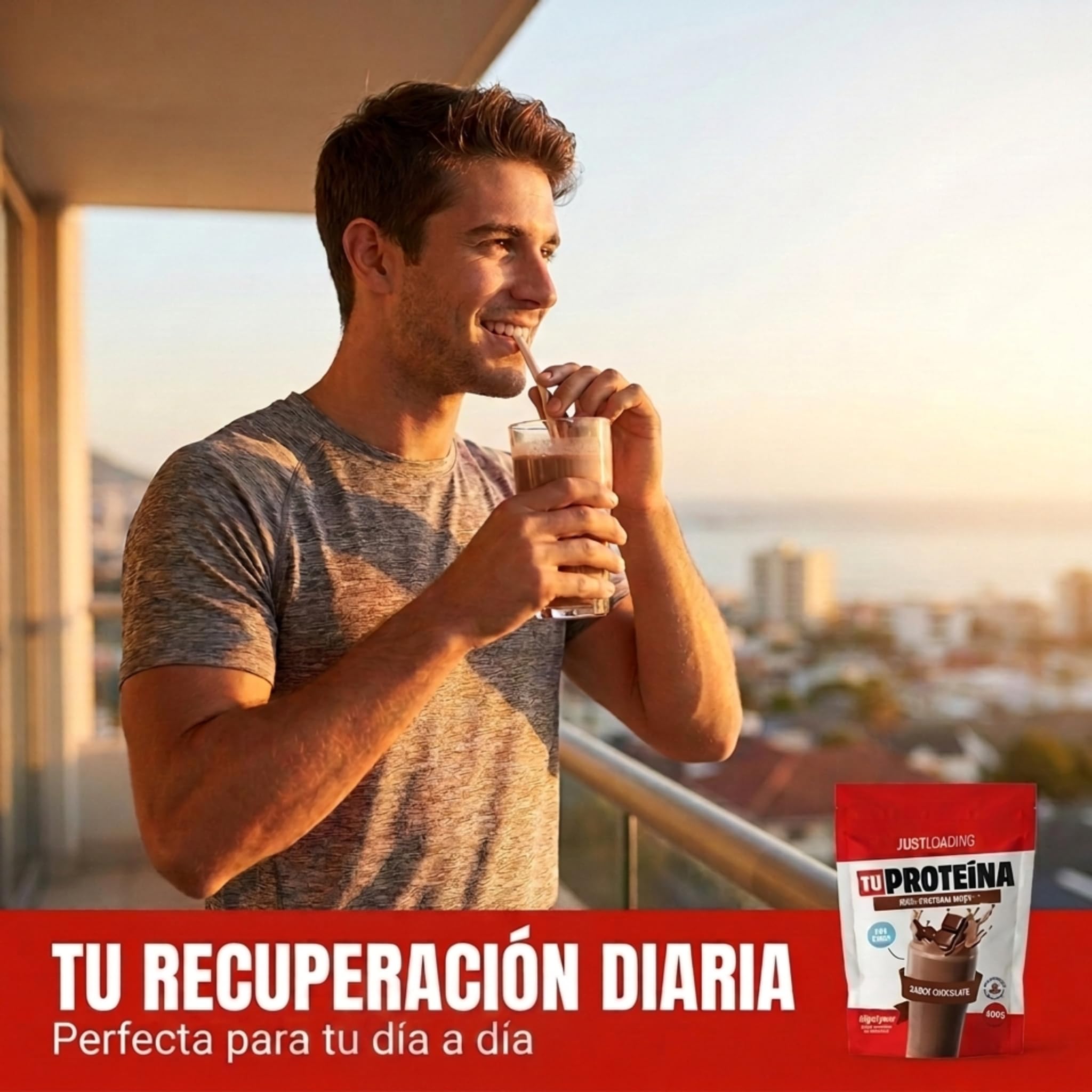 JustLoading Proteína Whey Chocolate 22,5g | DigeZyme | Rendimiento | 2x400g