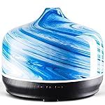 Porseme 500ml Glass Essential Oil Diffuser Aromatherapy Ultrasonic Cool Mist Humidifier 15-21 Running Hours Waterless Auto-Off Air Diffusers for Sleeping Yoga Office Working Spa and Rest (Jupiter)