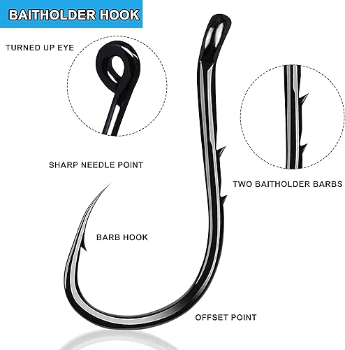 Miniatura 2 de Kit de aparejos de pesca, 160 piezas de bobbers básicos y ganchos surtidos con círculo de pulpo, ganchos de cebo, pesas de platina, caja de aparejos