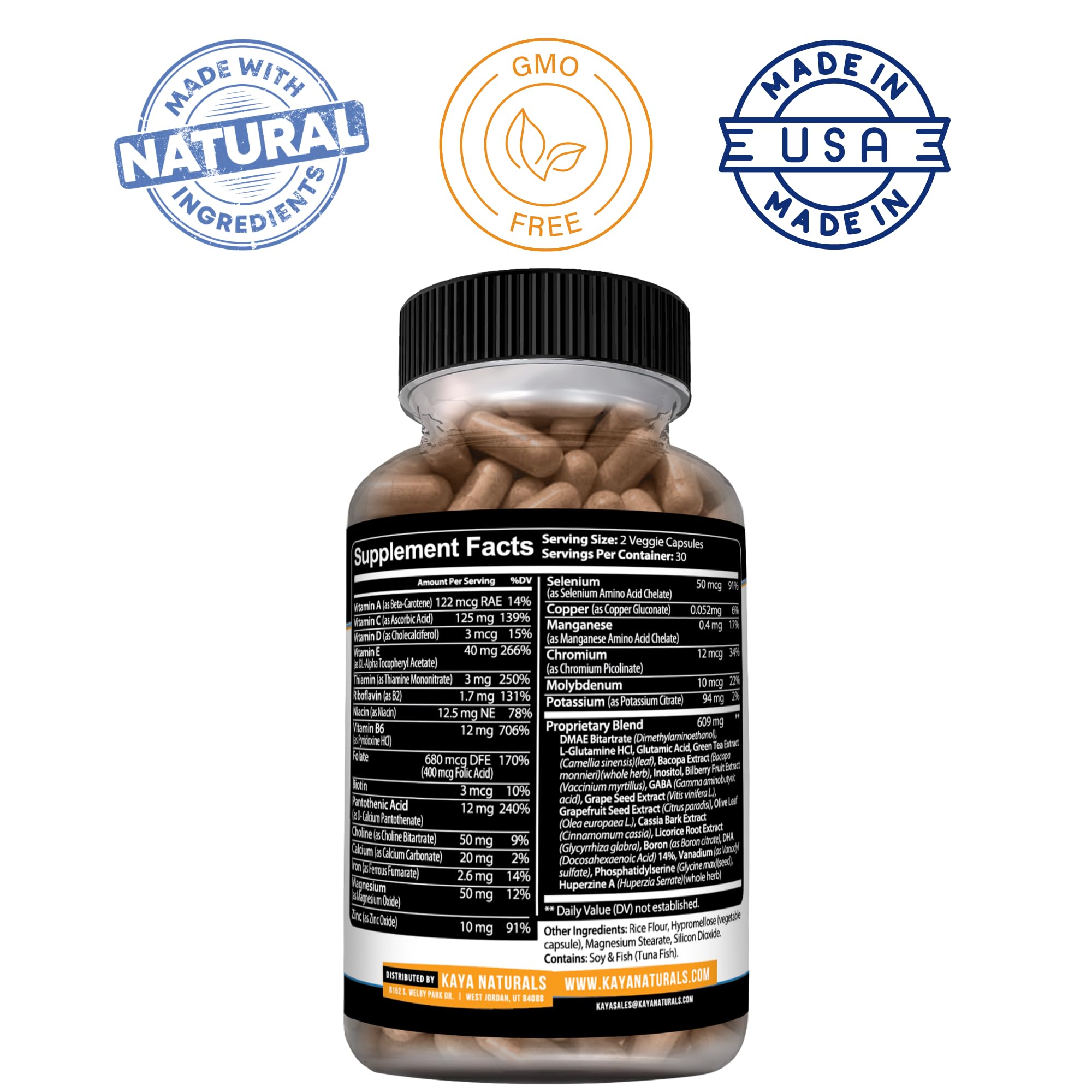Kaya Naturals Neuro Brain Nootropic Supplement, 60 Count — Amazon image 3