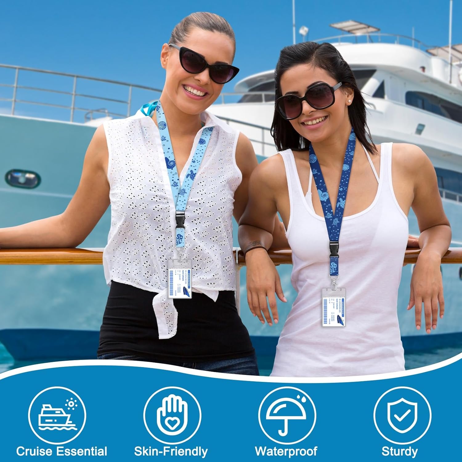 6 Pack Cruise Lanyard for Ship Cards Detachable Lanyards with Waterproof ID Badge Holders, Ocean Creature 2026 Cruise Essentials Accessories - Image 6