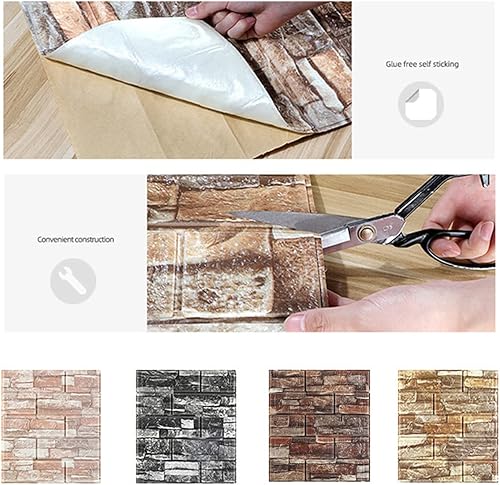 Miniatura 4 de Paneles de pared de ladrillo 3D para despegar y pegar, papel tapiz de ladrillo de espuma, 14.3 pies cuadrados, paneles impermeables para cubrir