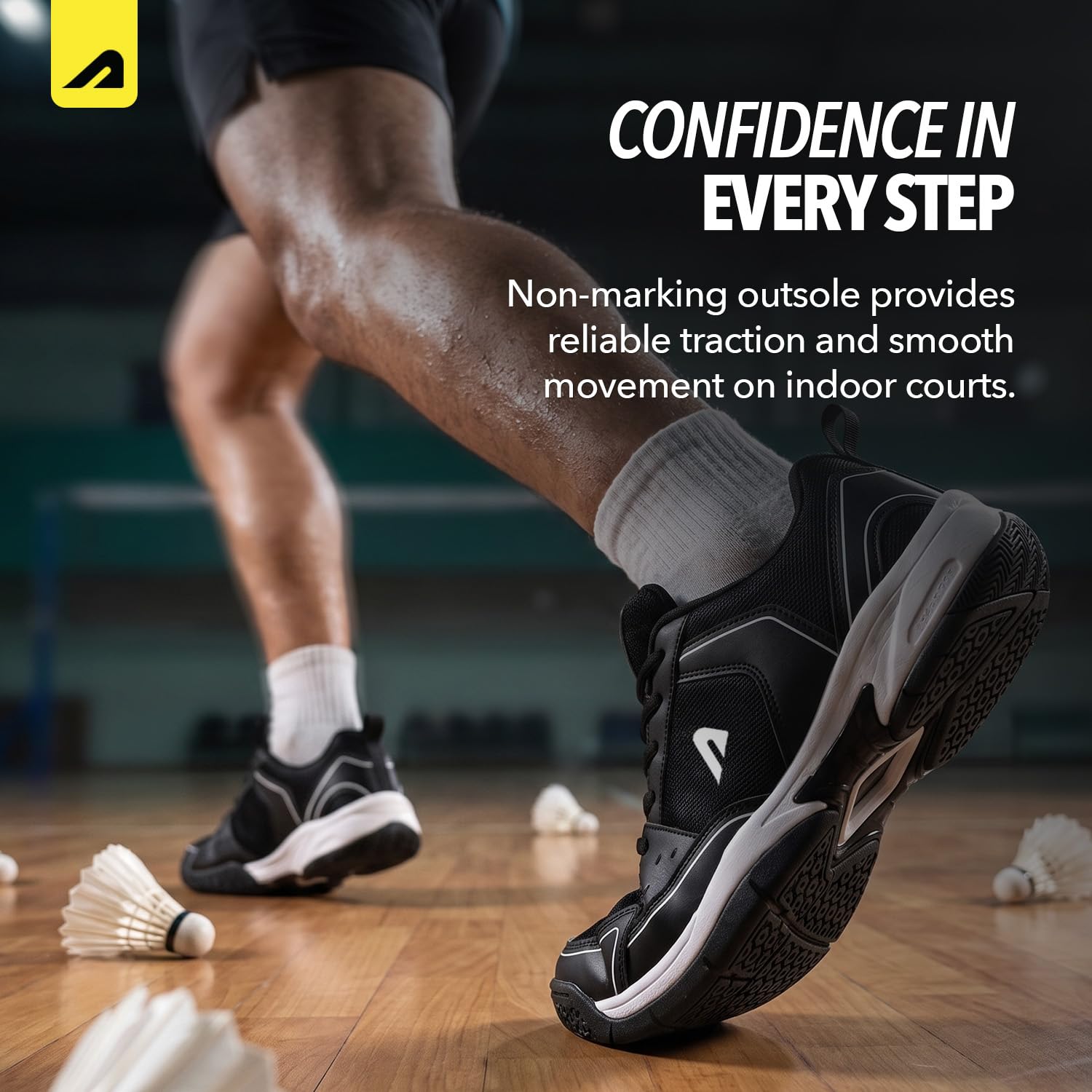 Boldfit Badminton Shoes for Man Lightweight Non Marking Shoes for Badminton Breathable Anti Skid Shoe for Man Shuttle Non Marking Indoor Shoe for Pickleball, Tennis, Padel, Black White - 08 3