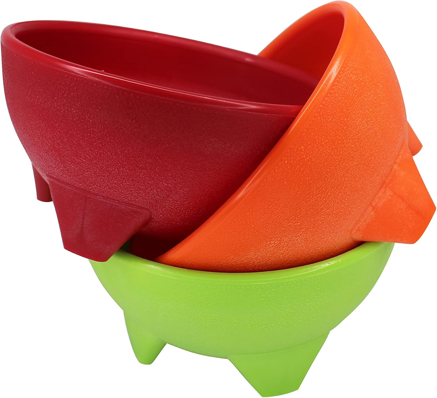 IMUSA USA Plastic Salsa Dishes 3-Piece, Red, Orange, Green