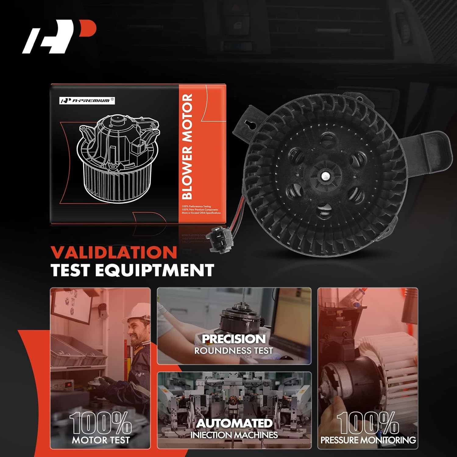 A-Premium HVAC Heater Blower Motor Assembly Compatible with Hyundai Vehicles - Sonata 2015 2016 2017 2018 2019, 1.6L 2.0L 2.4L - Front Side, Replace# 97113C2000