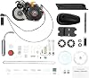 100cc 4-Stroke Bicycle Gasoline Engine Kit Full Set DIY Gas Motorized Motor Kit Chain Muffler Complete Gas Motorized Motor Kit Air Cooling Single-cylinder Motor for Large Triangular Frame