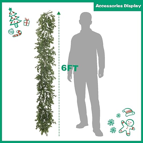 Miniatura 7 de Guirnalda de Navidad (verde, 6 pies)