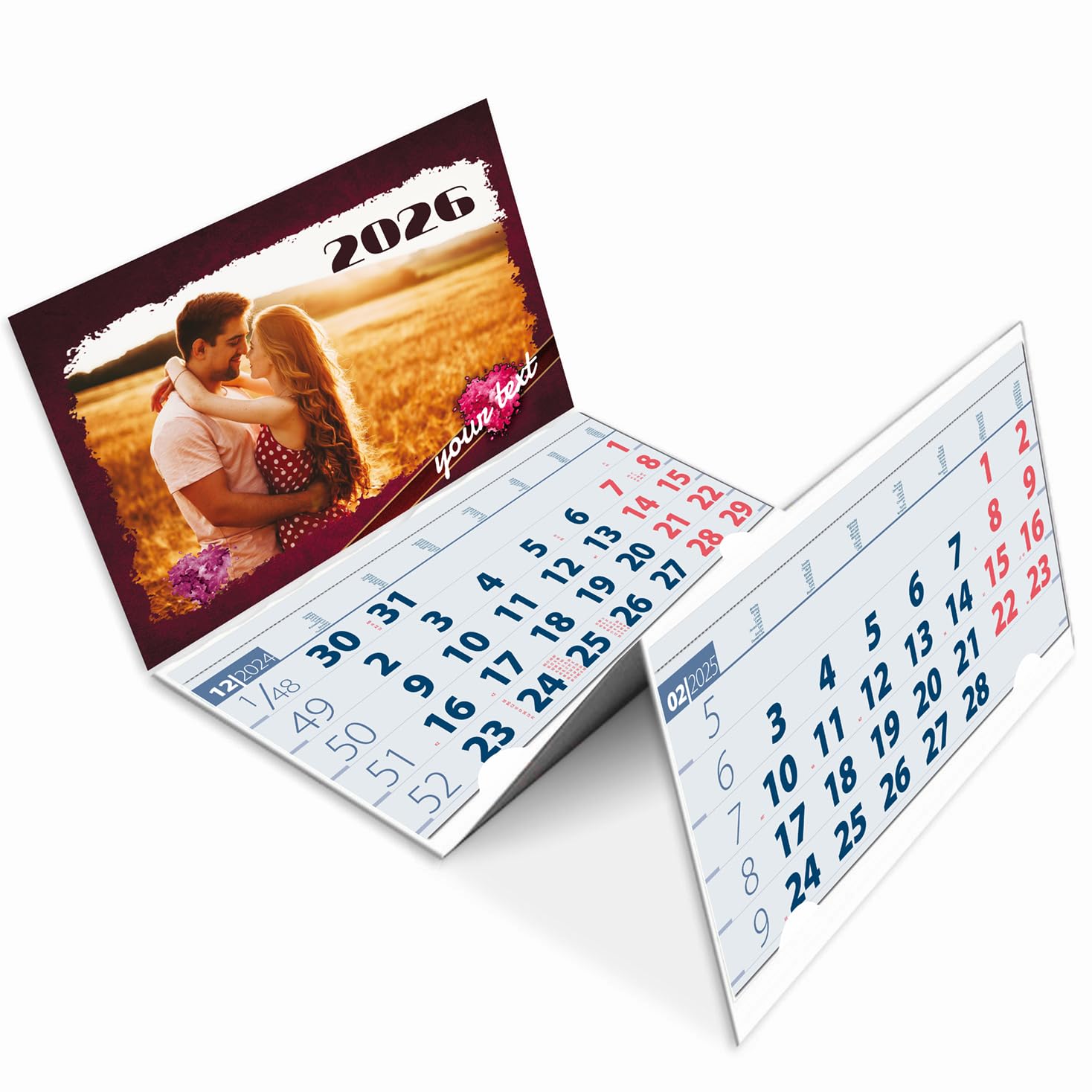 lepni.me Personalised Wall Calendar 2026 3 Months to View | Design Your Own Photos & Text | Custom Valentines Day Decorations | Family Calendars โ image 1