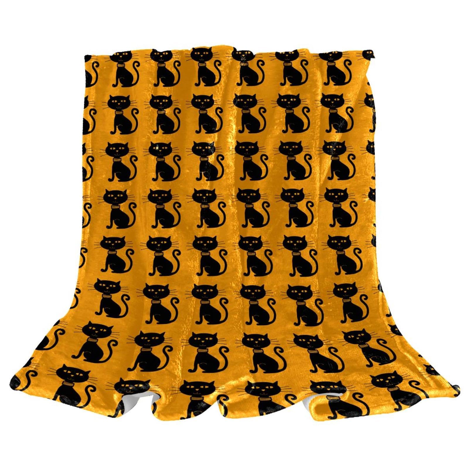Couverture Canapé Chat Noir Douceur Polaire pour des Nuits Tendres
