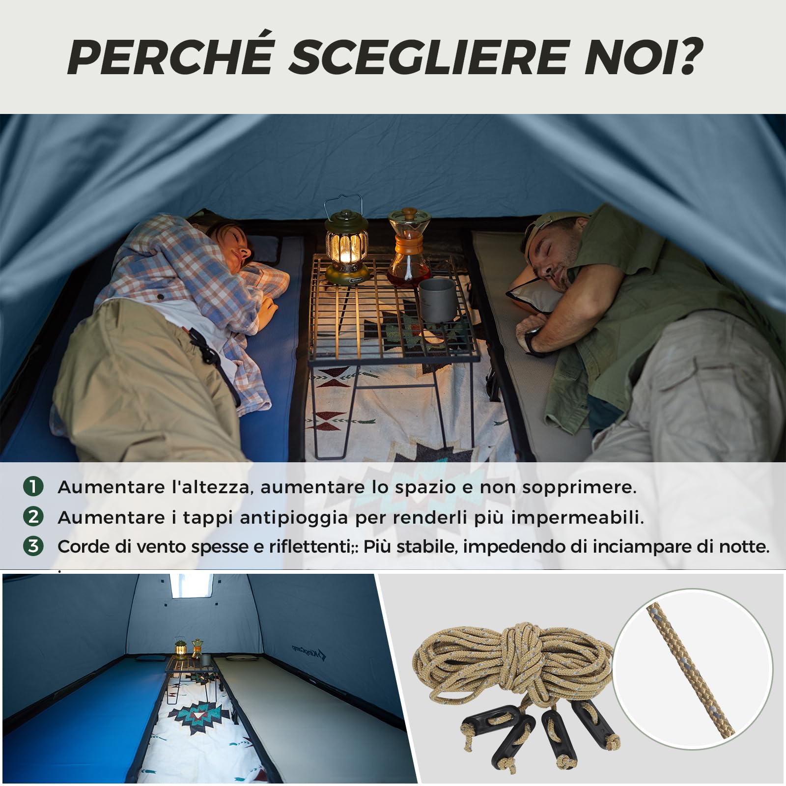 KingCamp Tenda da campeggio per 2 persone, leggera, impermeabile, facile da montare, per la famiglia in viaggio, campeggio e attività all'aperto