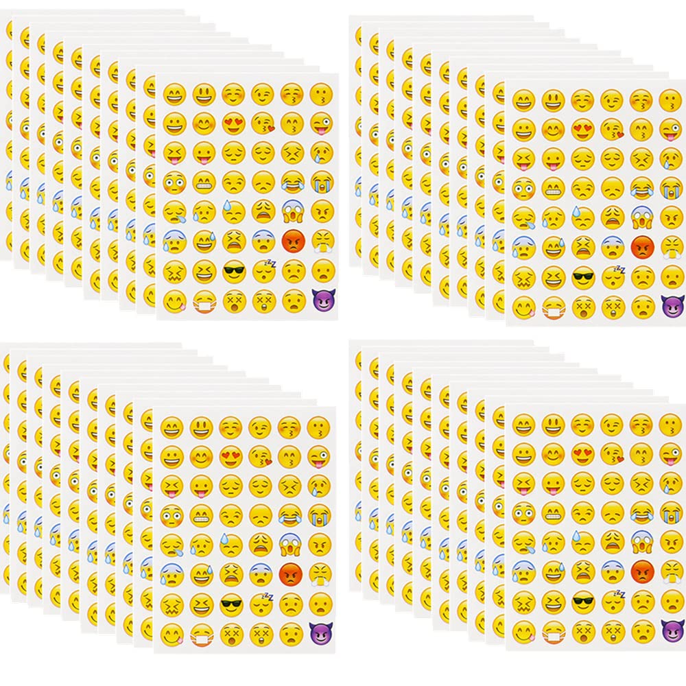 40 Sheets Emoji Stickers Self-Adhesive Emoticon Sticker 1920 Pieces Funny Faces Stickers for Notebook Phone Laptop Decoration Skateboard