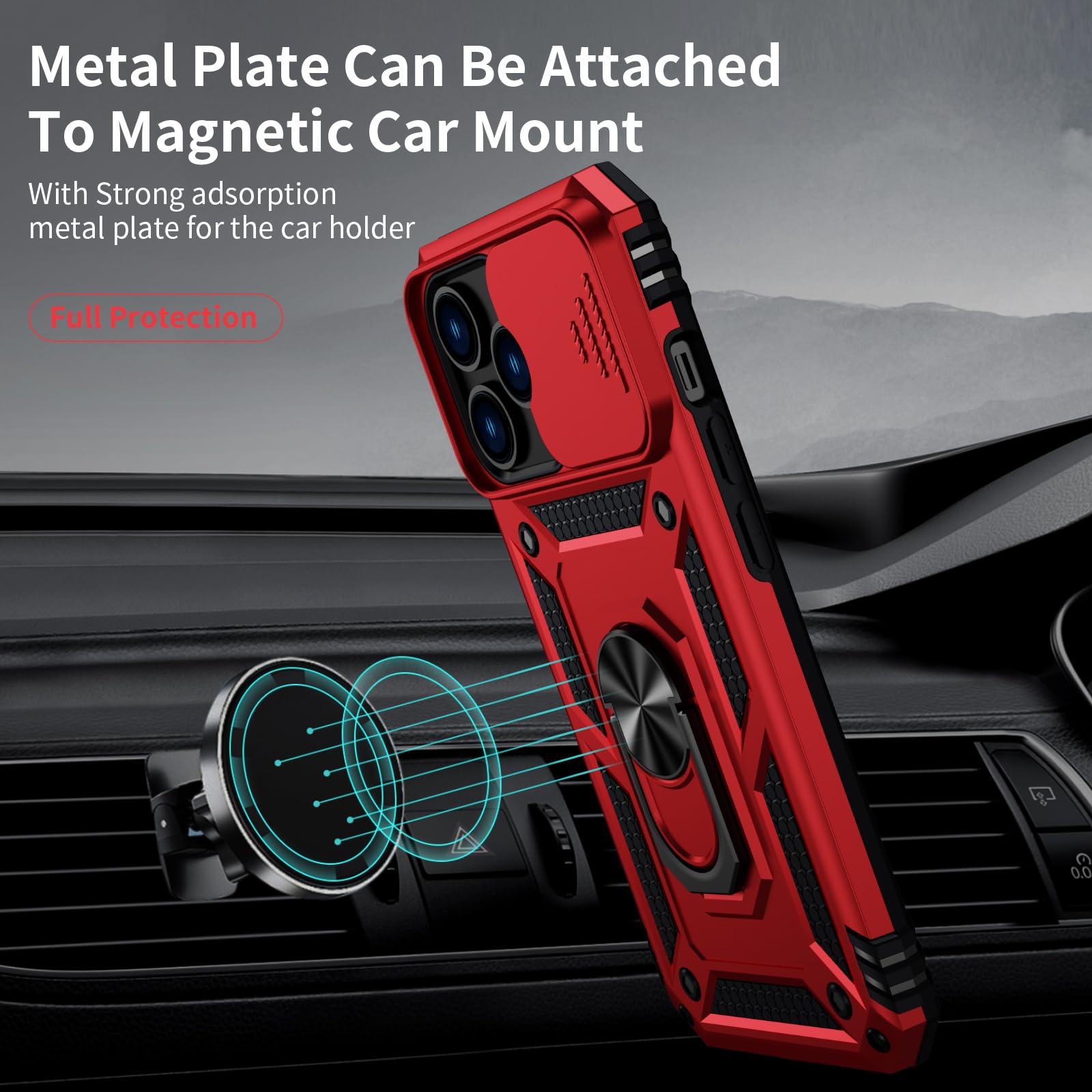 Vihibii For IPhone 15 Pro Max Magnetic Case With Kickstand & Slide Lens - View #8