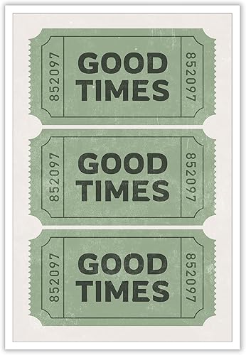Póster de pared vintage con texto en inglés "Good Times" (Good Times) con texto en inglés "Good Times" (Good Times) para decoración de pared de