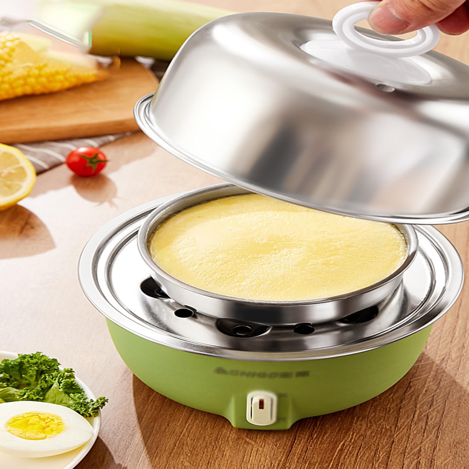 Hervidor de Huevos eléctrico, vaporera automática, multicocinador de Huevos, cocedor de Huevos eléctrico de Acero Inoxidable, máquina de Desayuno multicocinador de Huevos