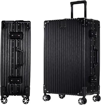 WanderMore Suitcase, Carry Case, Carry Bag, Cabin Size, Large, Aluminum Frame, Ultra Lightweight, Large Capacity, Impact Resistant, TSA Dial Lock, Retro, 360  Rotation, Silent, Double Casters, Travel